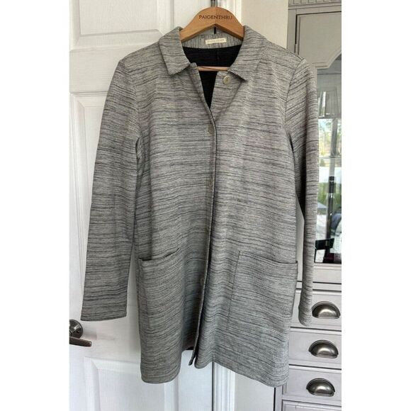 Eileen Fisher Woman's Chevron Knit Long Sleeve Jacket Coat Pockets - Picture 2 of 11